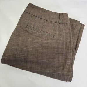Dockers Ideal Fit Pants Womens Size 6 Brown Plaid Straight Leg Cotton Blend